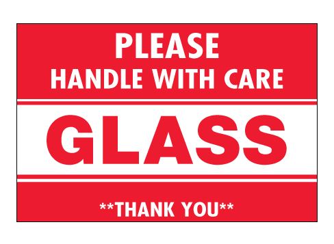 Handle With Care Glass Labels