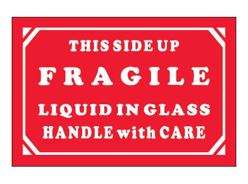 Fragile/Handle with Care Label - 2 x 3