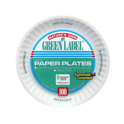 Dixie Uncoated Unprinted 9 inch Paper Plates White -- 1000 per case.