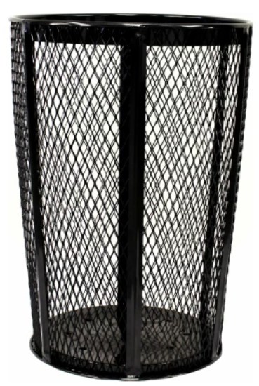 WITT Expanded Metal Basket Waste Receptacle - 48 gallon, Black ...