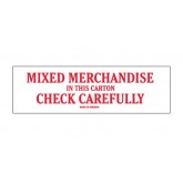 2" x 8" White with Red "Mixed Merchandise" Labels