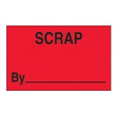 3" x 5" Fluorescent Red "Scrap By" Labels