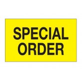 3" x 5" Fluorescent Yellow "Special Order" Labels