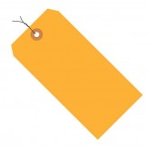 3.25" x 1.625" Fluorescent Orange 13 Pt. Shipping Tags - Pre-Wired