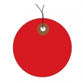 2" Circle Red Plastic Circle Tags - Pre-Wired