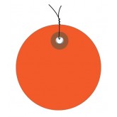 2" Circle Orange Plastic Circle Tags - Pre-Wired