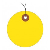 2" Circle Yellow Plastic Circle Tags - Pre-Wired