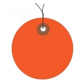 3" Circle Orange Plastic Circle Tags - Pre-Wired