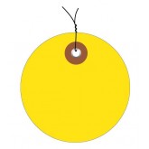 3" Circle Yellow Plastic Circle Tags - Pre-Wired