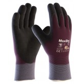 MaxiDry Zero Seamless Knit Nylon/Lycra Glove with Thermal Lining and Double-Dipped Nitrile Coated MicroFoam Grip - Extra Large, Purple