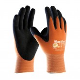 MaxiFlex Ultimate Hi-Vis Seamless Knit Nylon Glove with Nitrile Coated Micro-Foam - Orange & Black, Small