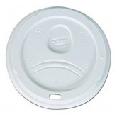 Dixie D9550 Plastic Dome Lid Fits 20 oz. and 24 oz. Dixie Paper Hot Cups, White - 100 Count