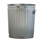 WITT Industrial Galvanized Metal Trash Receptacle - 10 gallon, Can Only